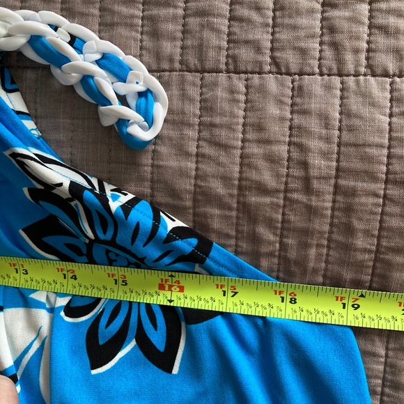 Boston Proper Pop-Art Halter Dress w Fun Plastic Chain Straps  SZ 12 - Picture 10 of 12